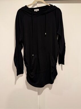 Ginkana Maternity Black Long Sleeve Hooded Tunic size Large